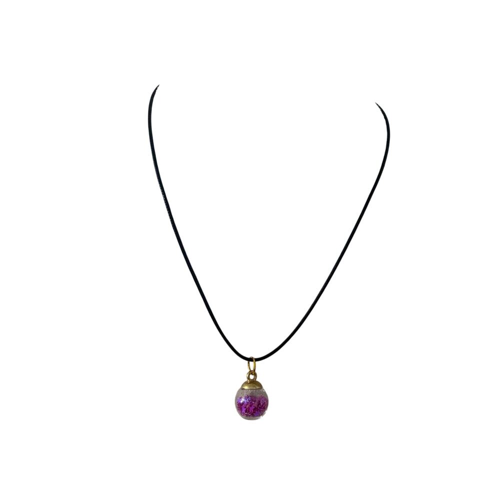Fuchsia confetti pendant necklace
